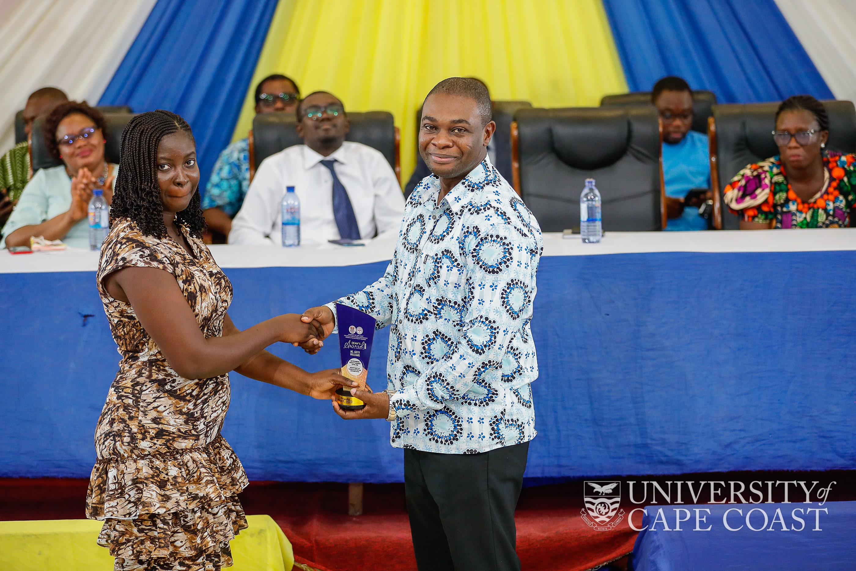 Ms. Gifty Williams from the department of Clinical Nutrition and Dietetics with Prof. Desmond Omane Acheampong