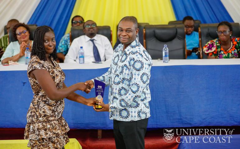 Ms. Gifty Williams from the department of Clinical Nutrition and Dietetics with Prof. Desmond Omane Acheampong