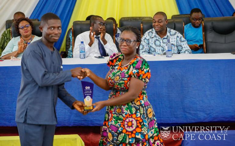 Mr. Stephen Anim from Sport and Exercise Science with Mrs. Rebecca Asiedu Owusu