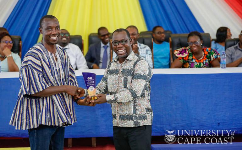 Dr. Benjamin Aboagye from department of Medical Laboratory Science with Prof. Isaac Dadzie